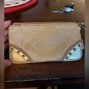 Coach Metallic Gold Wristlet